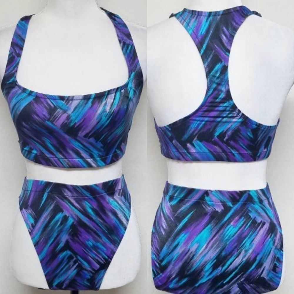 VINTAGE 70s Catalina Watercolor High Rise Bikini